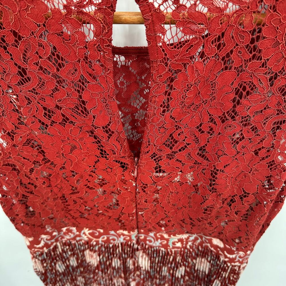 ANTHROPOLOGIE NWT Plenty by Tracy Reese Arcadia Red Pleated Lace Dress // 12 - Picture 15 of 16